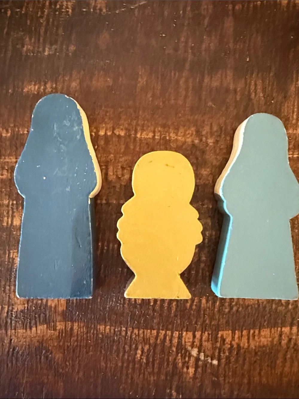 Christmas Wood Nativity Hand Painted 9 pieces. Vintage. Christian.